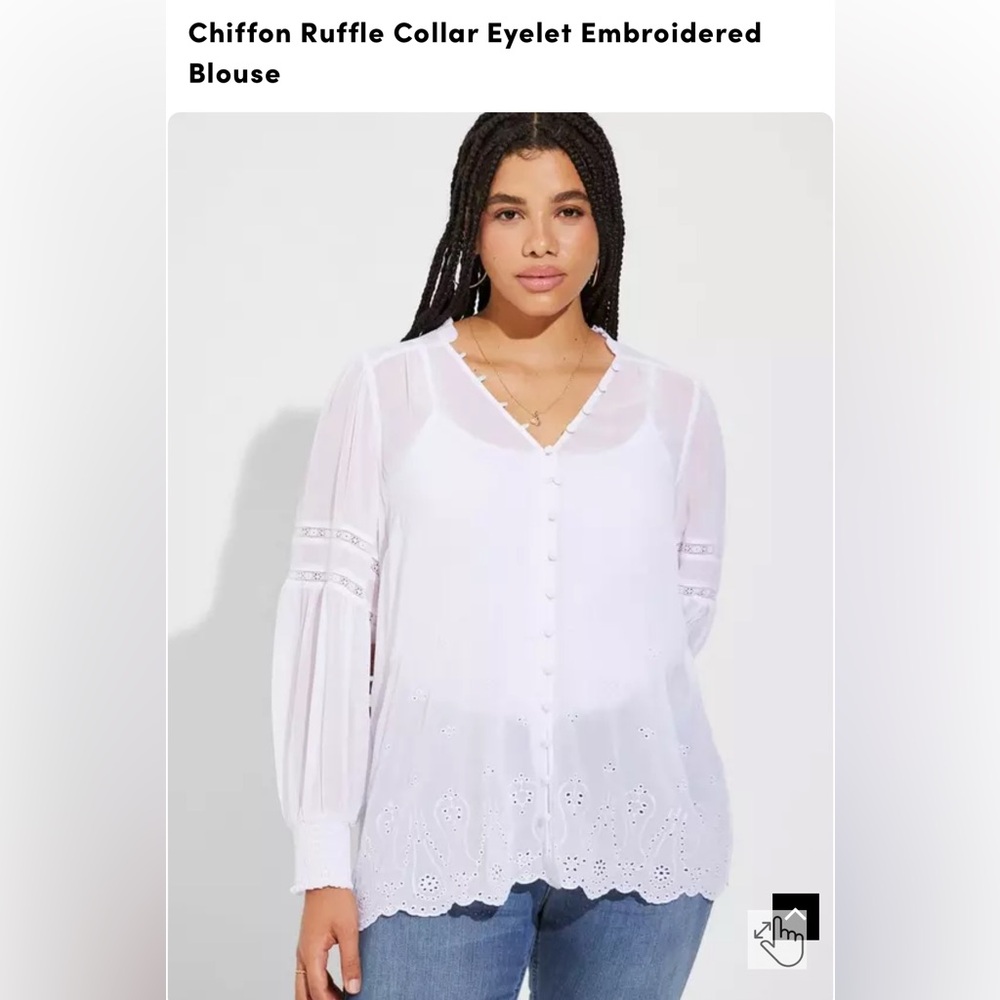 Torrid Size 4 Sheer White Long Sleeve Blouse – Like New